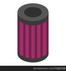 Oil car filter icon. Isometric of oil car filter vector icon for web design isolated on white background. Oil car filter icon, isometric style