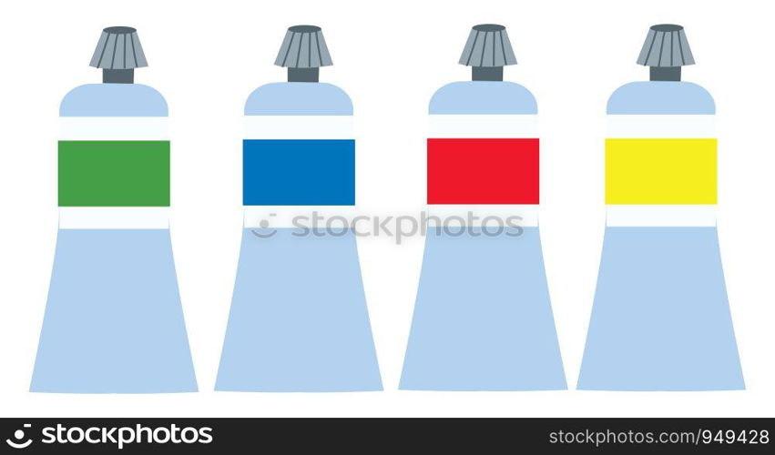 Oil colors illustration vector on white background