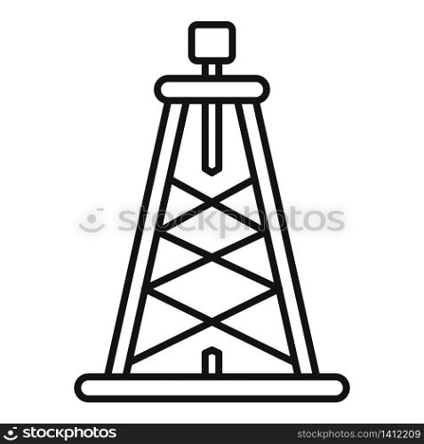 Oil derrick icon. Outline oil derrick vector icon for web design isolated on white background. Oil derrick icon, outline style