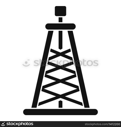 Oil derrick icon. Simple illustration of oil derrick vector icon for web design isolated on white background. Oil derrick icon, simple style