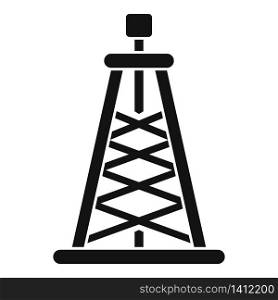 Oil derrick icon. Simple illustration of oil derrick vector icon for web design isolated on white background. Oil derrick icon, simple style