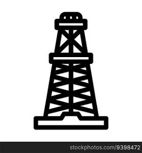 oil derrick petroleum engineer line icon vector. oil derrick petroleum engineer sign. isolated contour symbol black illustration. oil derrick petroleum engineer line icon vector illustration