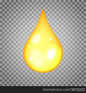 Oil drop on transparent background. Vector oil drop icon on the transparent background