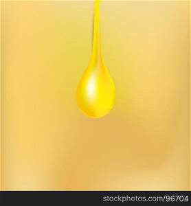 Oil drop vector icon background illustration isolated white droplet yellow liquid symbol realistic nature