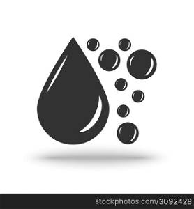 Oil Drop vector icon on a white background with shadow. Oil Drop vector