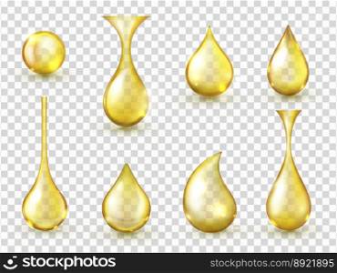 Oil drops realistic isolated vector image