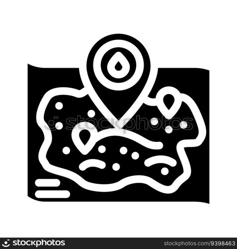 oil field mapping petroleum engineer glyph icon vector. oil field mapping petroleum engineer sign. isolated symbol illustration. oil field mapping petroleum engineer glyph icon vector illustration