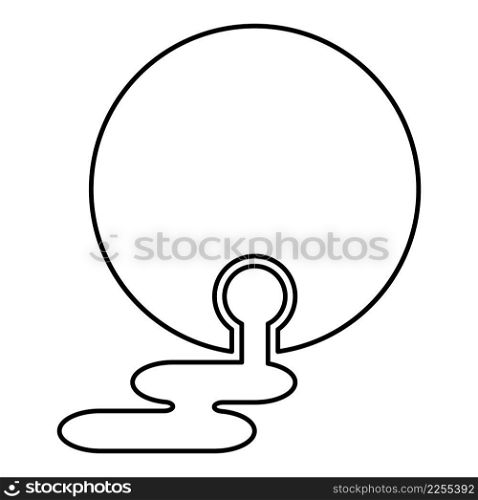 Oil flowing from barrel fuel flows out Environmental pollution crude spill contour outline line icon black color vector illustration image thin flat style simple. Oil flowing from barrel fuel flows out Environmental pollution crude spill contour outline line icon black color vector illustration image thin flat style
