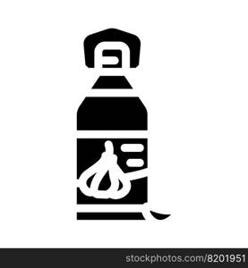 oil garlic glyph icon vector. oil garlic sign. isolated symbol illustration. oil garlic glyph icon vector illustration