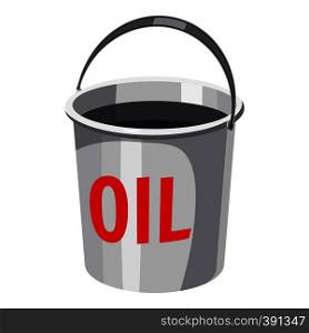 Oil in bucket icon. Cartoon illustration of oil in bucket vector icon for web. Oil in bucket icon, cartoon style