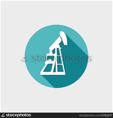 Oil, Industry button,vector flat illustration on grey