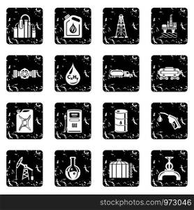Oil industry icons set vector grunge isolated on white background . Oil industry icons set grunge vector
