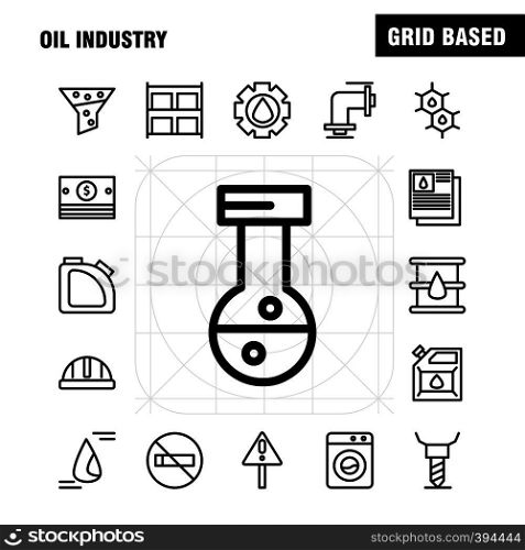 Oil Industry Line Icon Pack For Designers And Developers. Icons Of Weight, Scale, Weighting, Dock, Factory, Industry, Lifter, Production, Vector