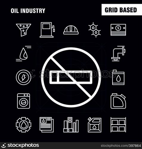 Oil Industry Line Icon Pack For Designers And Developers. Icons Of Weight, Scale, Weighting, Dock, Factory, Industry, Lifter, Production, Vector
