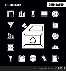 Oil Industry Solid Glyph Icon Pack For Designers And Developers. Icons Of Weight, Scale, Weighting, Dock, Factory, Industry, Lifter, Production, Vector