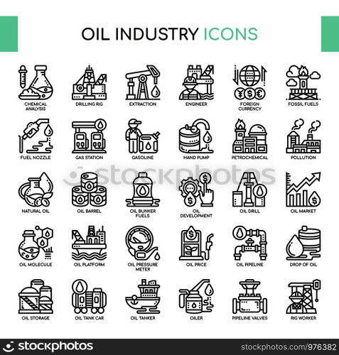 Oil Industry , Thin Line and Pixel Perfect Icons