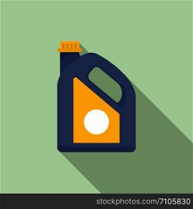 Oil plastic canister icon. Flat illustration of oil plastic canister vector icon for web design. Oil plastic canister icon, flat style