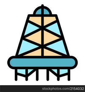 Oil platform icon. Outline oil platform vector icon color flat isolated. Oil platform icon color outline vector