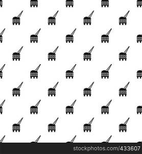 Oil platform pattern seamless in simple style vector illustration. Oil platform pattern vector