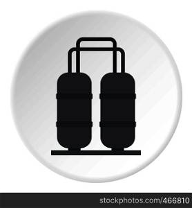 Oil processing factory icon in flat circle isolated vector illustration for web. Oil processing factory icon circle