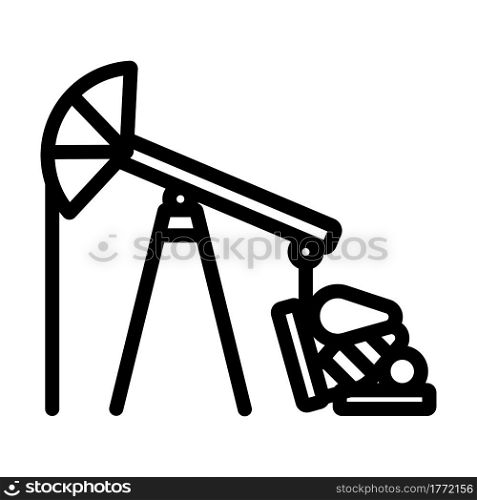 Oil Pump Icon. Bold outline design with editable stroke width. Vector Illustration.