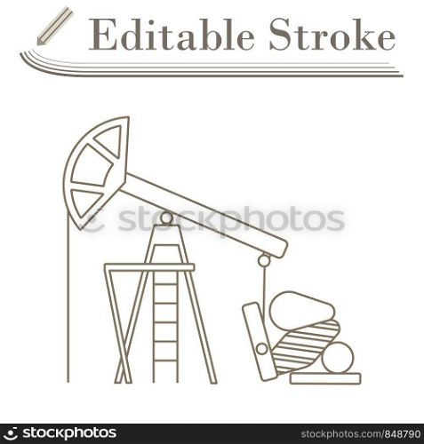 Oil Pump Icon. Editable Stroke Simple Design. Vector Illustration.