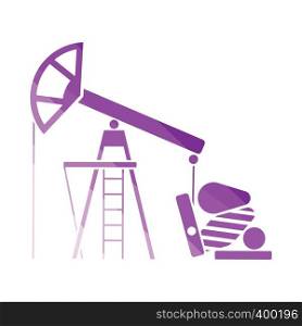 Oil pump icon. Flat color design. Vector illustration.
