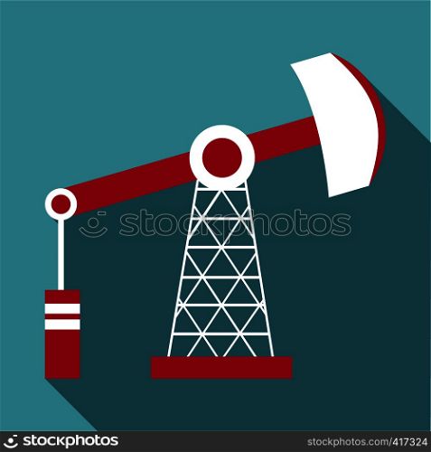 Oil pump icon. Flat illustration of oil pump vector icon for web. Oil pump icon, flat style