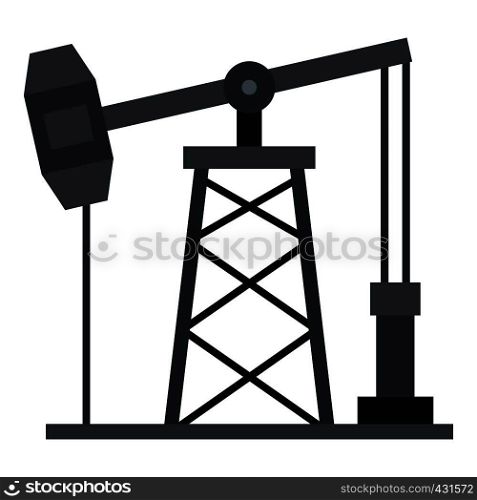 Oil pump icon flat isolated on white background vector illustration. Oil pump icon isolated