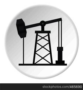 Oil pump icon in flat circle isolated on white background vector illustration for web. Oil pump icon circle