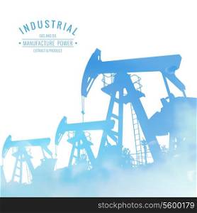 Oil pump industrial machine for petroleum over white background for your design. Vector illustration.