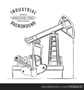 Oil pump isolated over white. Vector illustration.