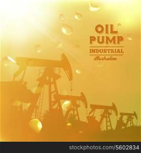 Oil pump jack silhouette design. Vector illustration.