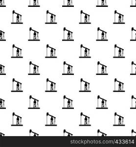 Oil pump pattern seamless in simple style vector illustration. Oil pump pattern vector