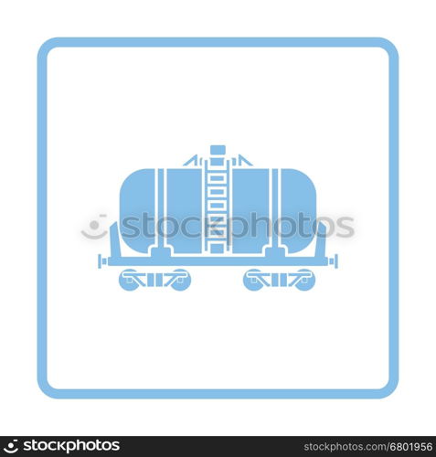 Oil railway tank icon. Blue frame design. Vector illustration.