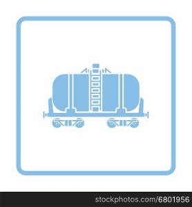 Oil railway tank icon. Blue frame design. Vector illustration.