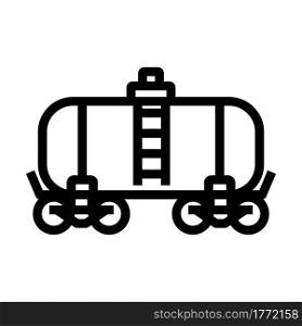Oil Railway Tank Icon. Bold outline design with editable stroke width. Vector Illustration.