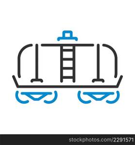 Oil Railway Tank Icon. Editable Bold Outline With Color Fill Design. Vector Illustration.