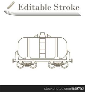 Oil Railway Tank Icon. Editable Stroke Simple Design. Vector Illustration.