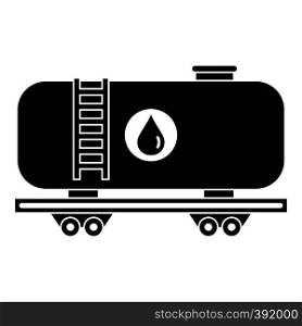 Oil railway tank icon. Simple illustration of oil railway tank vector icon for web. Oil railway tank icon, simple style