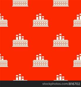 Oil refinery plant pattern repeat seamless in orange color for any design. Vector geometric illustration. Oil refinery plant pattern seamless