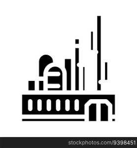 oil refinery plant petroleum engineer glyph icon vector. oil refinery plant petroleum engineer sign. isolated symbol illustration. oil refinery plant petroleum engineer glyph icon vector illustration