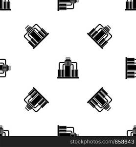 Oil refining pattern repeat seamless in black color for any design. Vector geometric illustration. Oil refining pattern seamless black