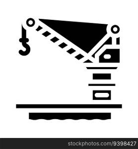 oil rig crane petroleum engineer glyph icon vector. oil rig crane petroleum engineer sign. isolated symbol illustration. oil rig crane petroleum engineer glyph icon vector illustration