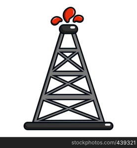 Oil rig icon. Cartoon illustration of oil rig vector icon for web. Oil rig icon, cartoon style