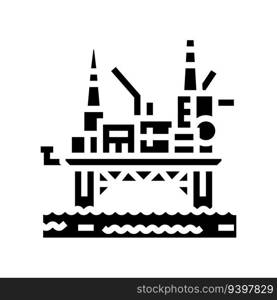 oil rig platform petroleum engineer glyph icon vector. oil rig platform petroleum engineer sign. isolated symbol illustration. oil rig platform petroleum engineer glyph icon vector illustration