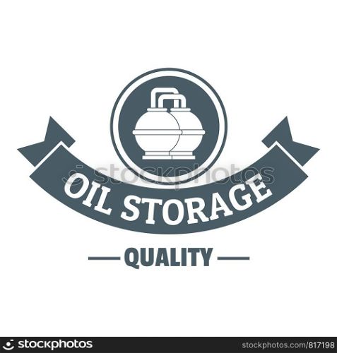 Oil storage logo. Simple illustration of oil storage vector logo for web. Oil storage logo, simple gray style