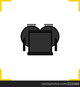 Oil tank color icon. Gas and petrol industry storage. Isolated vector illustration. Oil tank color icon