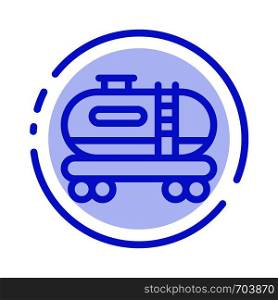 Oil, Tank, Pollution Blue Dotted Line Line Icon