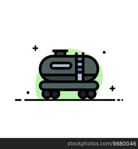 Oil, Tank, Pollution  Business Flat Line Filled Icon Vector Banner Template